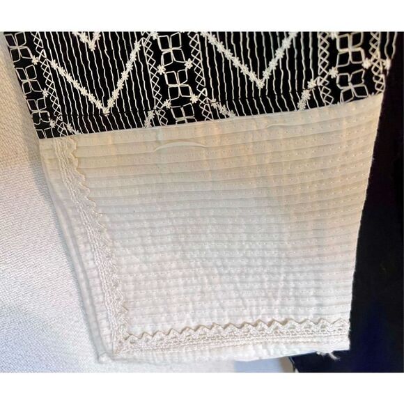 La Fille Made In India Kurta Tunic Black White Boho Victorian Size 28 Small - Picture 11 of 11